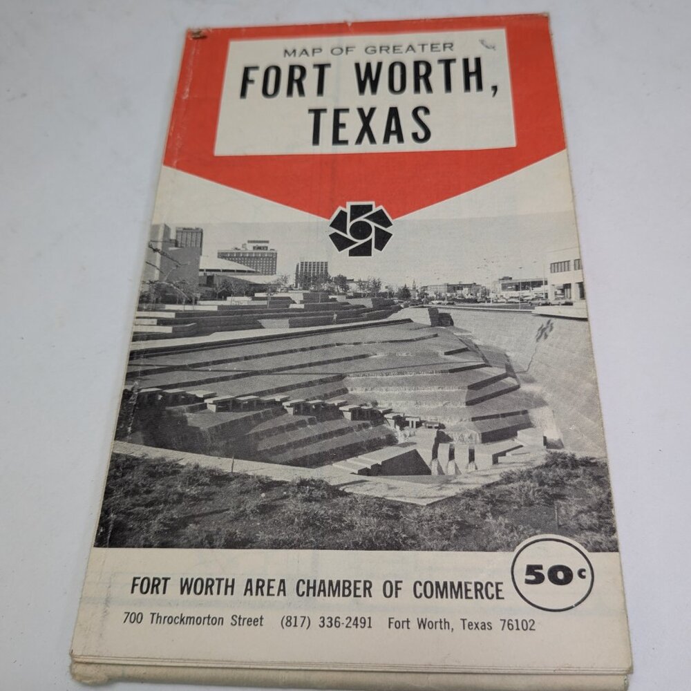 1977 Map of Greater Fort Worth Texas Vintage Texas Collectible Early DFW Airport